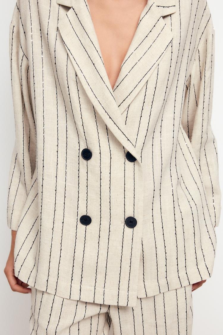 BLAZER À RAYURES ET SEQUINS