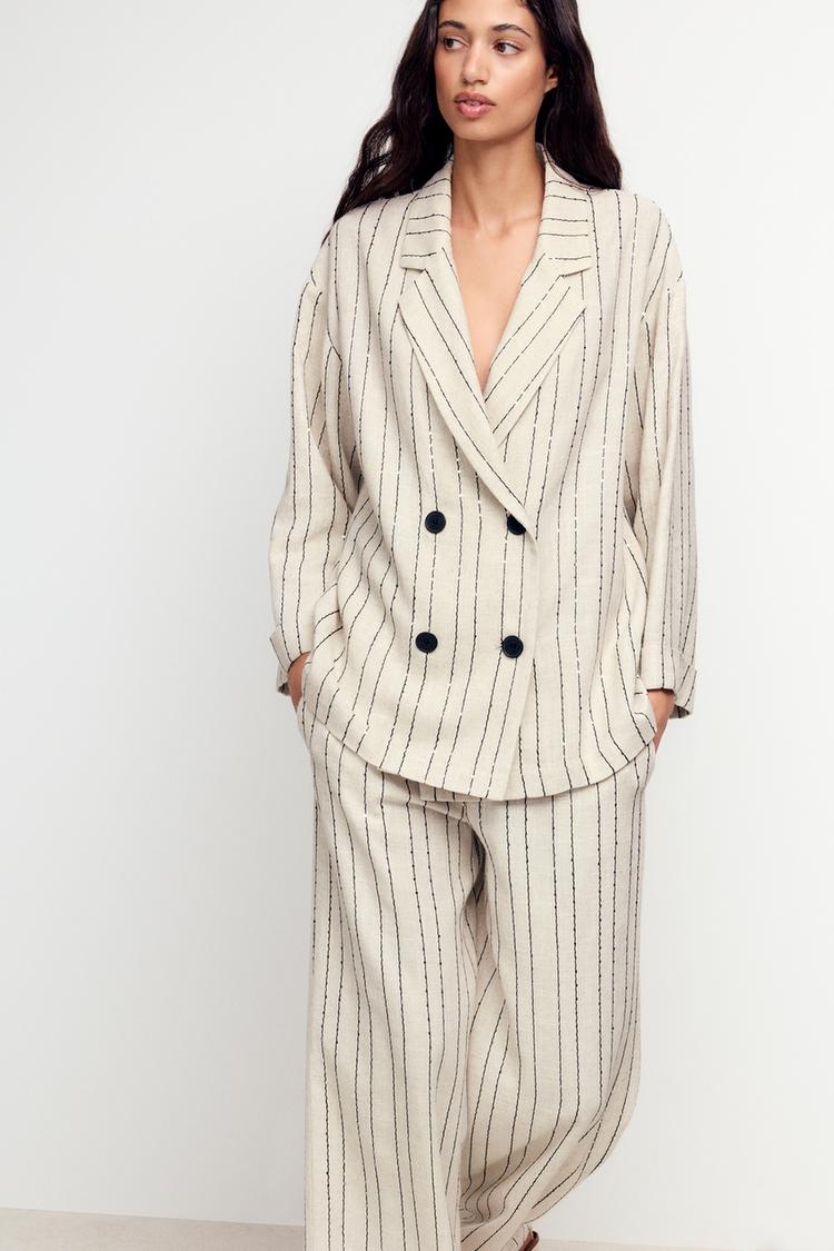 BLAZER À RAYURES ET SEQUINS