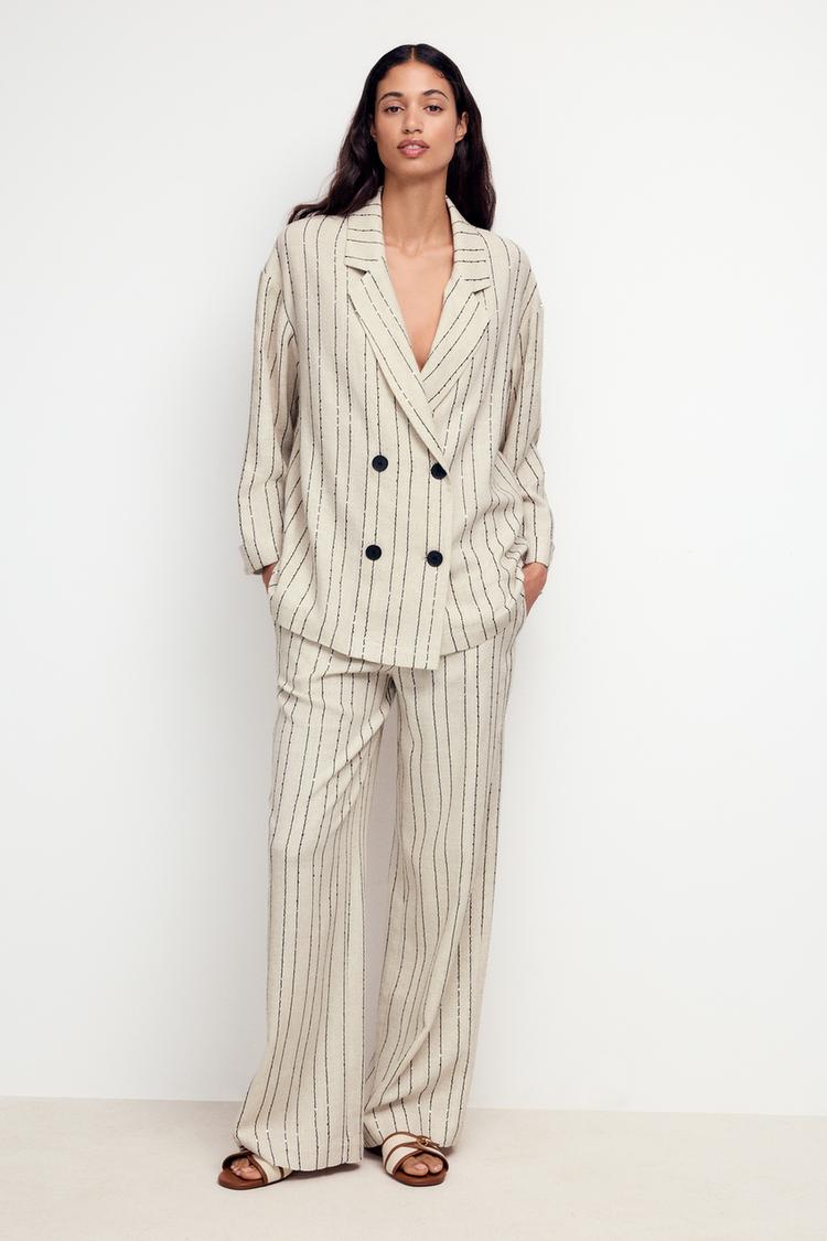 BLAZER À RAYURES ET SEQUINS