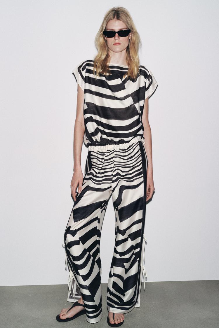 PRINTED TROUSERS WITH TIES ZW COLLECTION