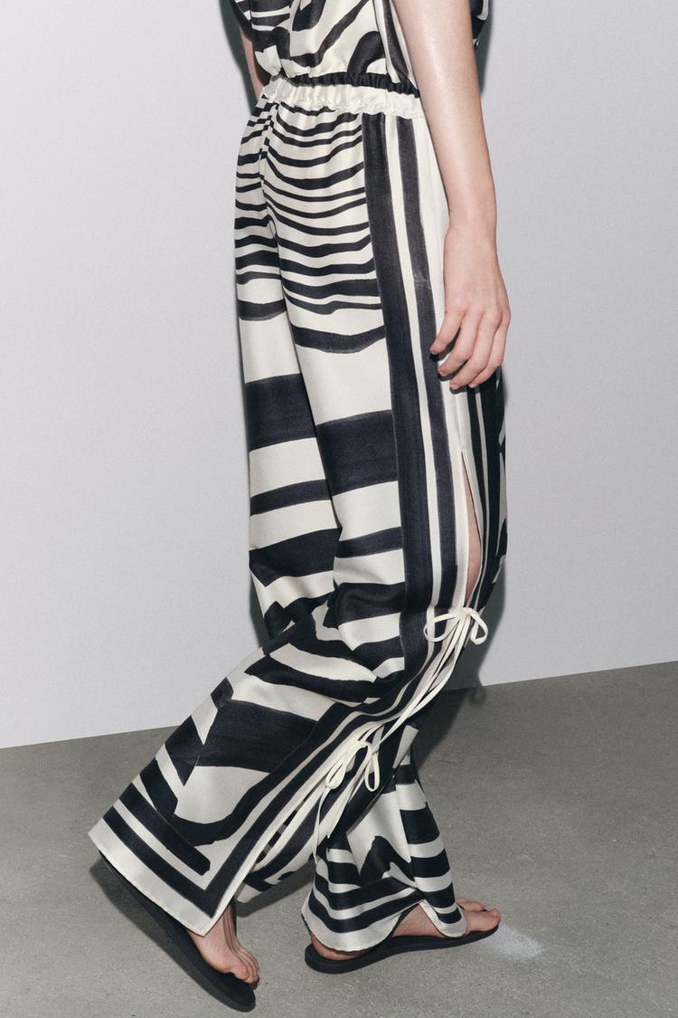 PRINTED TROUSERS WITH TIES ZW COLLECTION