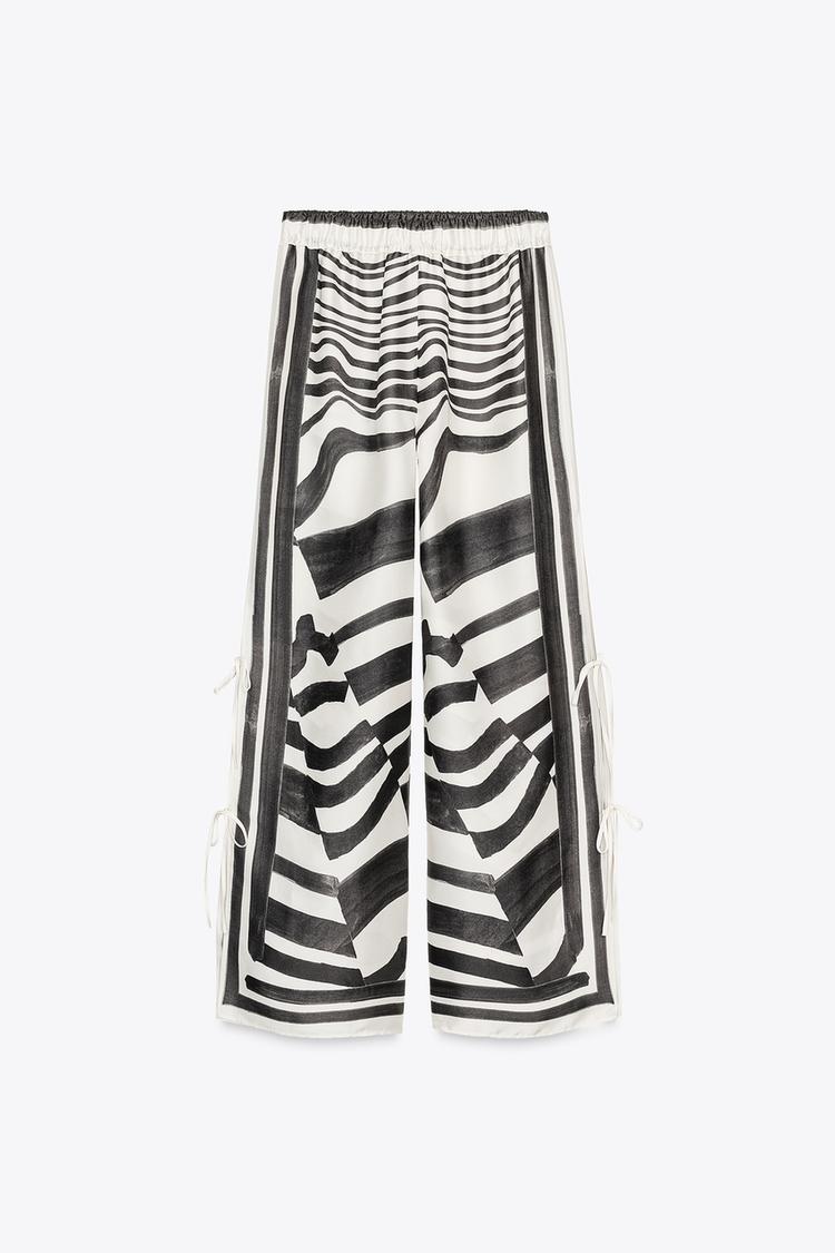 PRINTED TROUSERS WITH TIES ZW COLLECTION