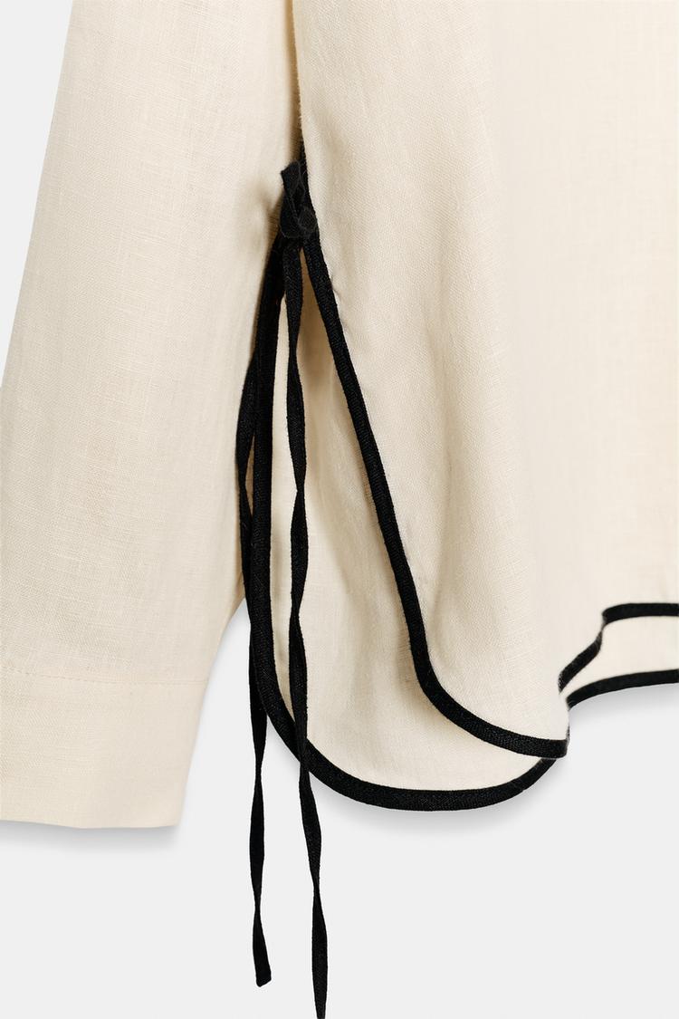 CHEMISE LISERÉS 100 % LIN ZW COLLECTION