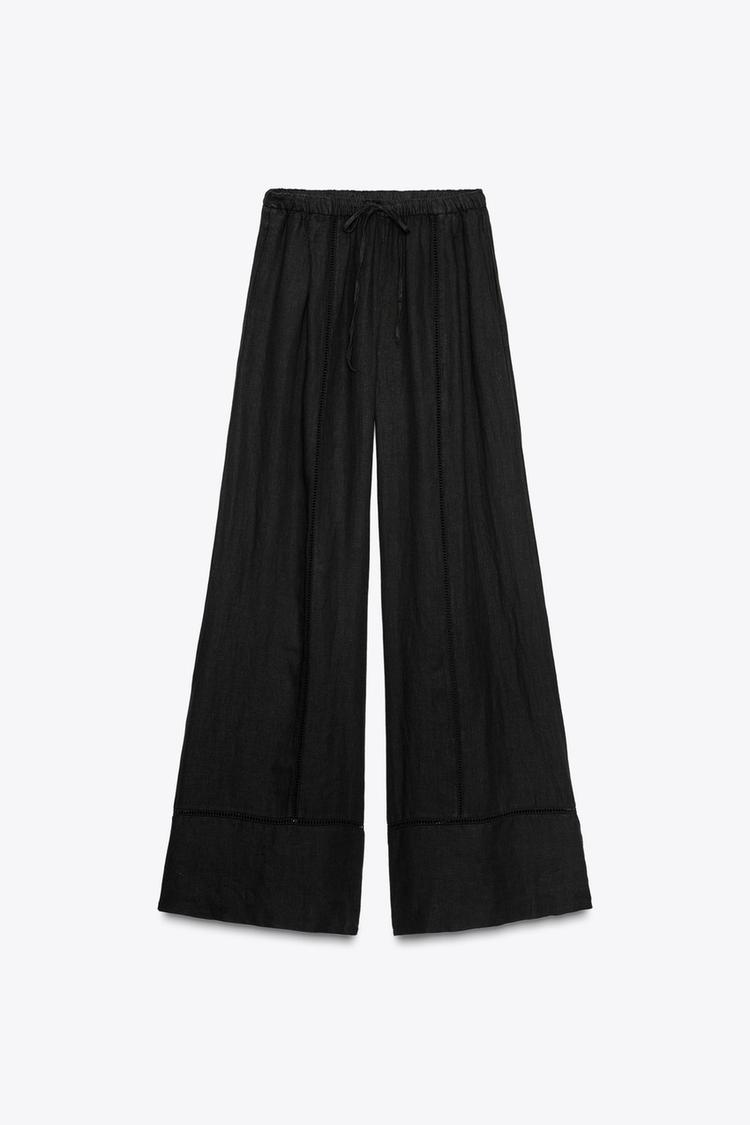 PANTALON LARGE 100 % LIN COLLECTION ZW SANS CORDON