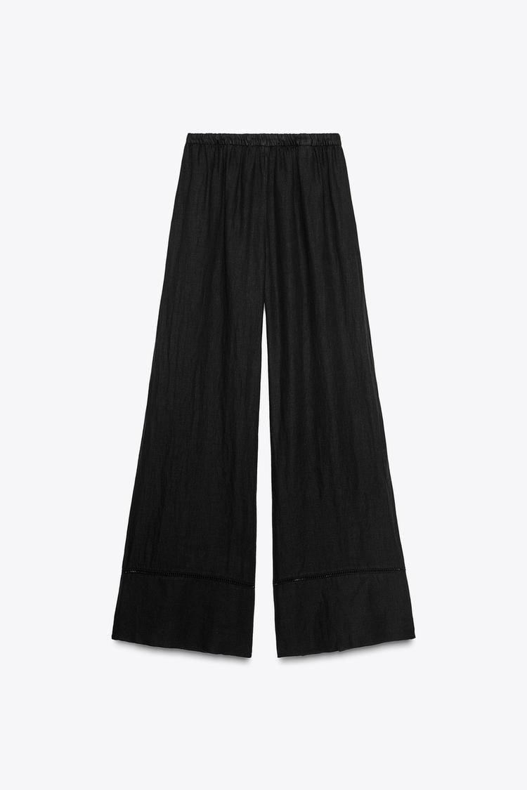 PANTALON LARGE 100 % LIN COLLECTION ZW SANS CORDON