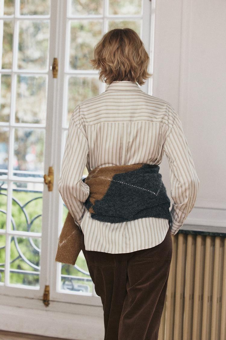 CHEMISE À RAYURES AVEC POCHE ZW COLLECTION