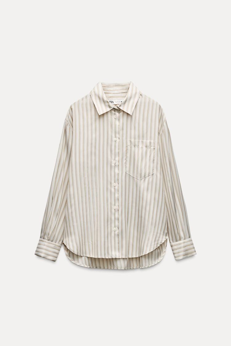 CHEMISE À RAYURES AVEC POCHE ZW COLLECTION