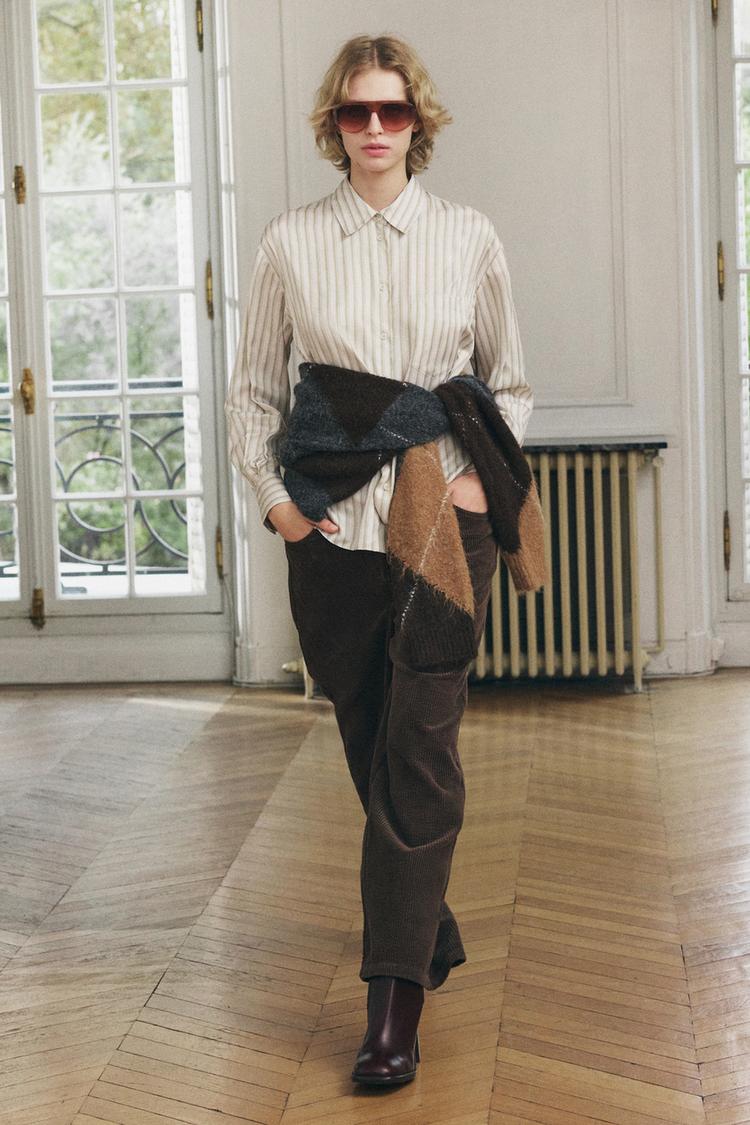 CHEMISE À RAYURES AVEC POCHE ZW COLLECTION