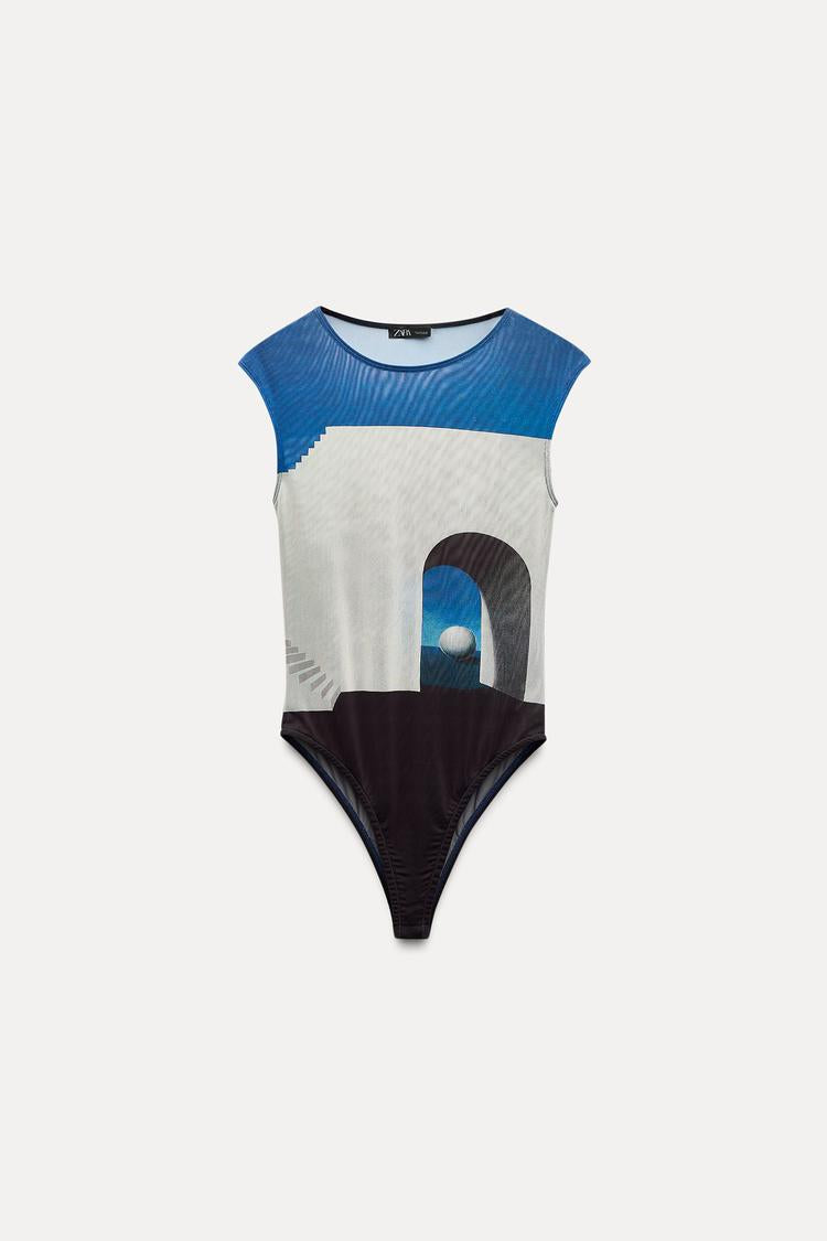 BODY TULLE IMPRIMÉ MAGRITTE