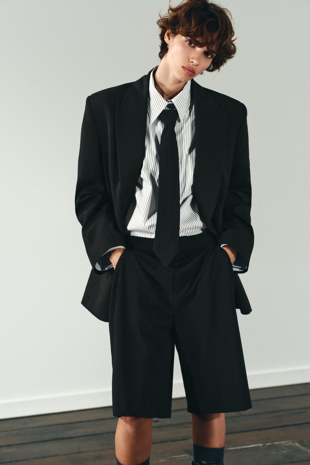 CHEMISE EN POPELINE AVEC CRAVATE