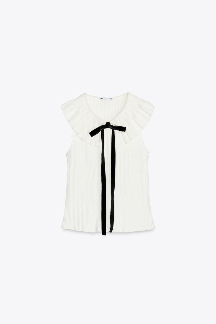 TOP COL TRICOT NŒUD