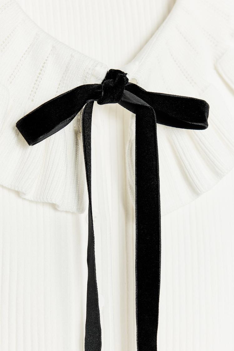 TOP COL TRICOT NŒUD