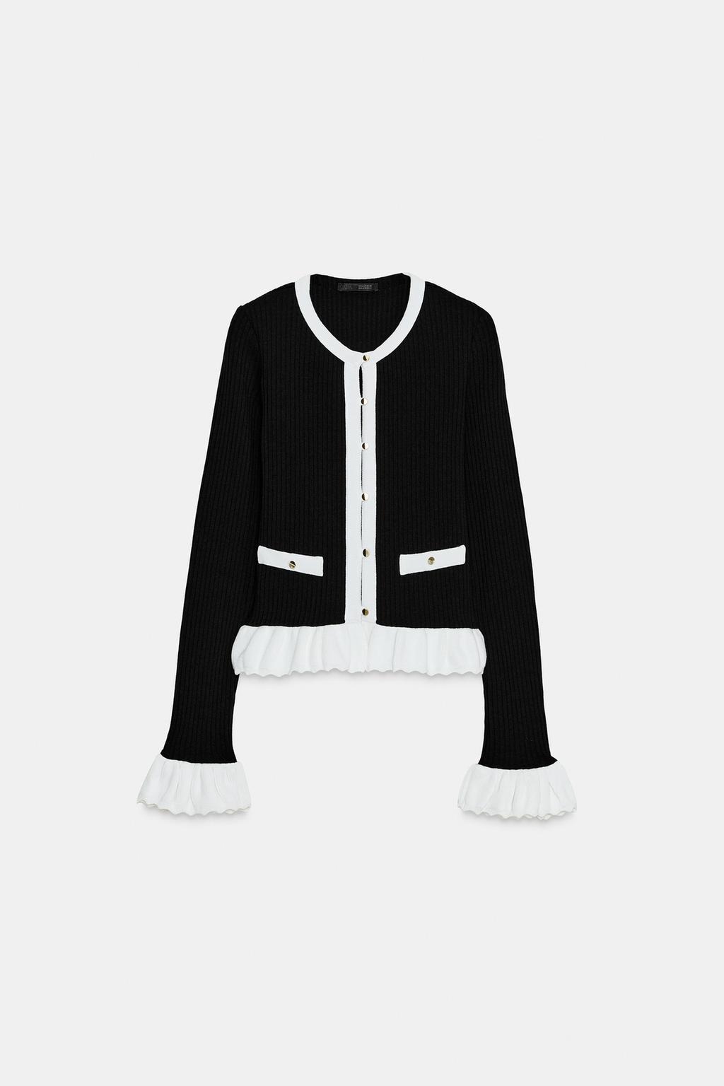 VESTE COMBINÉE TRICOT CONTRASTE
