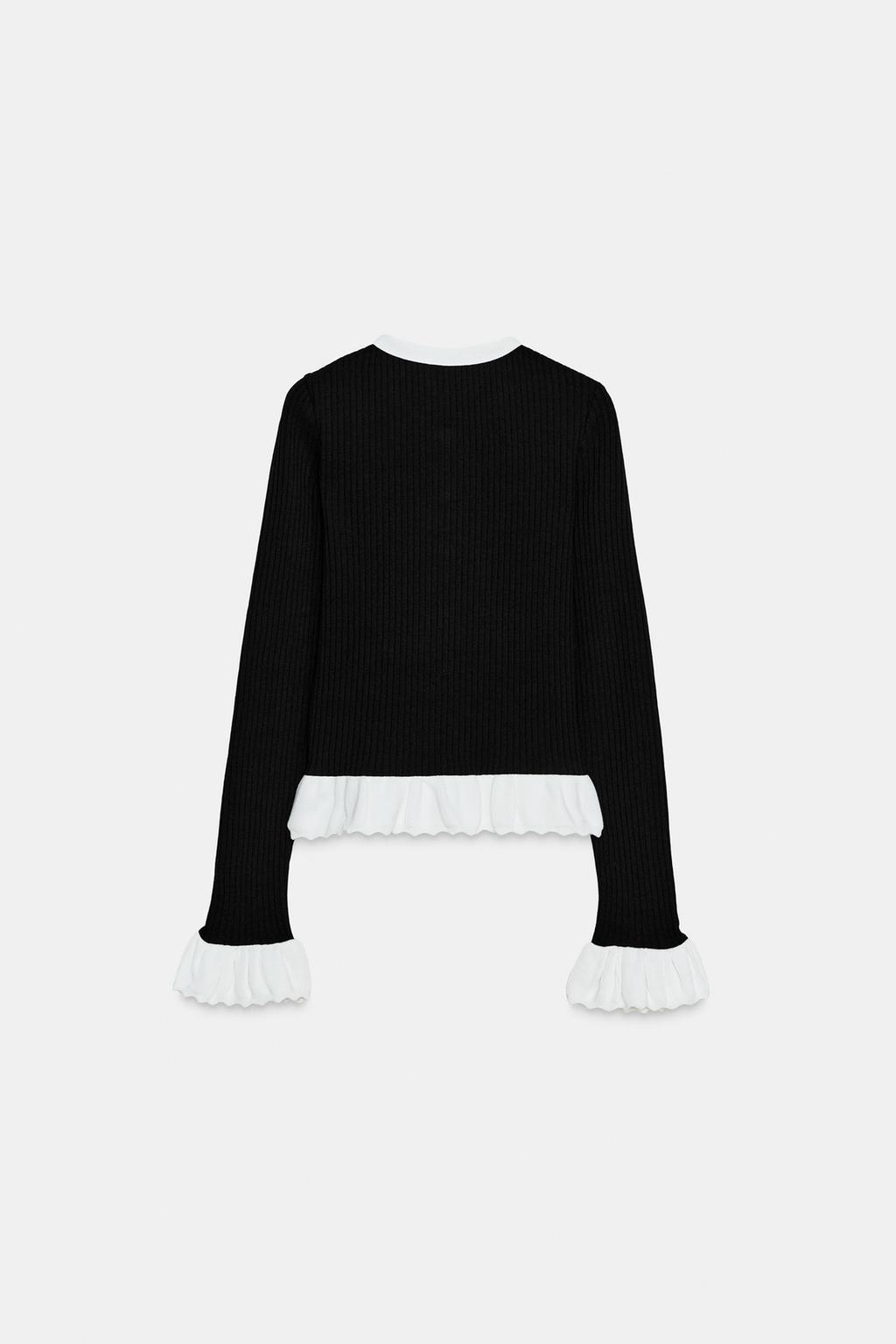VESTE COMBINÉE TRICOT CONTRASTE