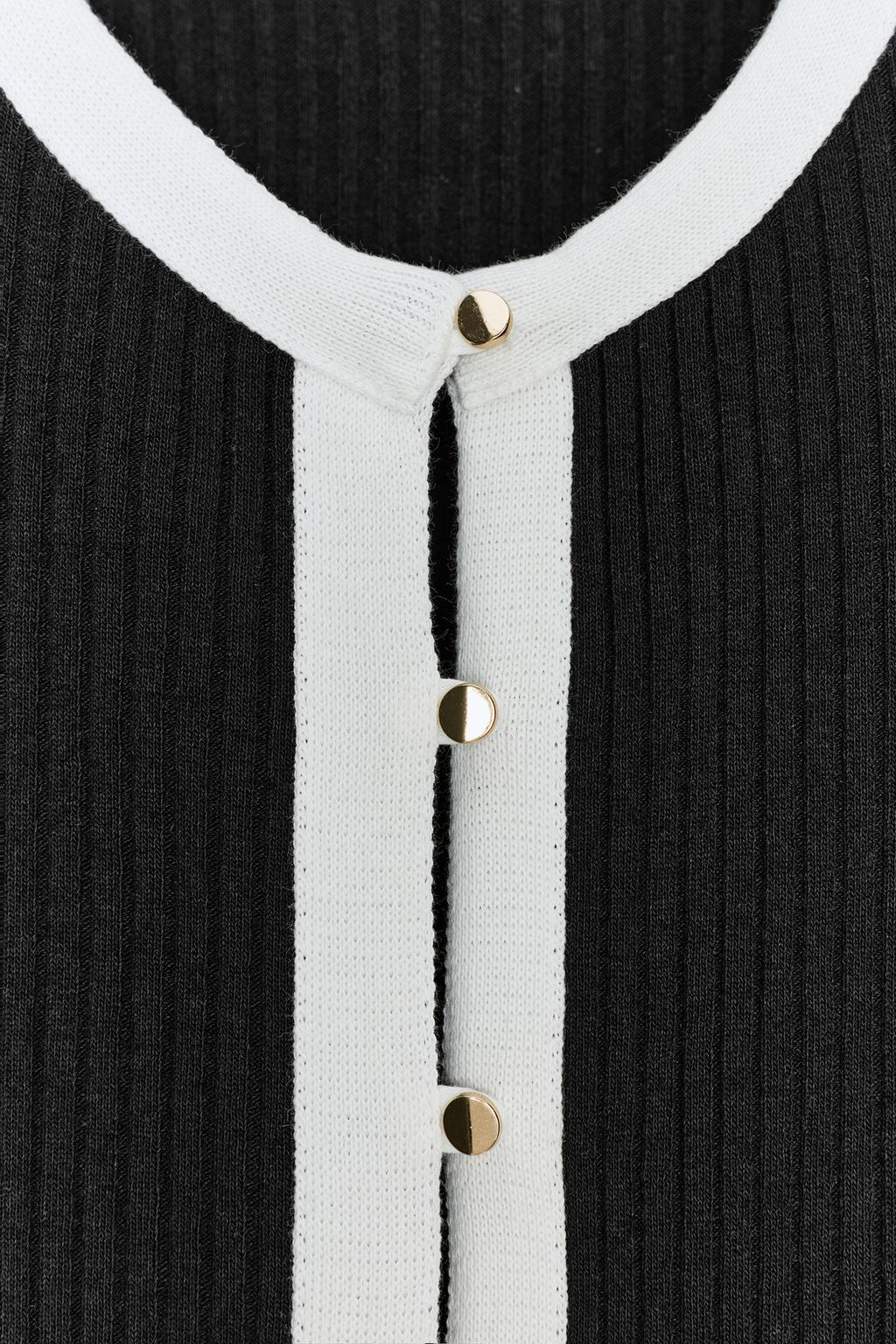 VESTE COMBINÉE TRICOT CONTRASTE