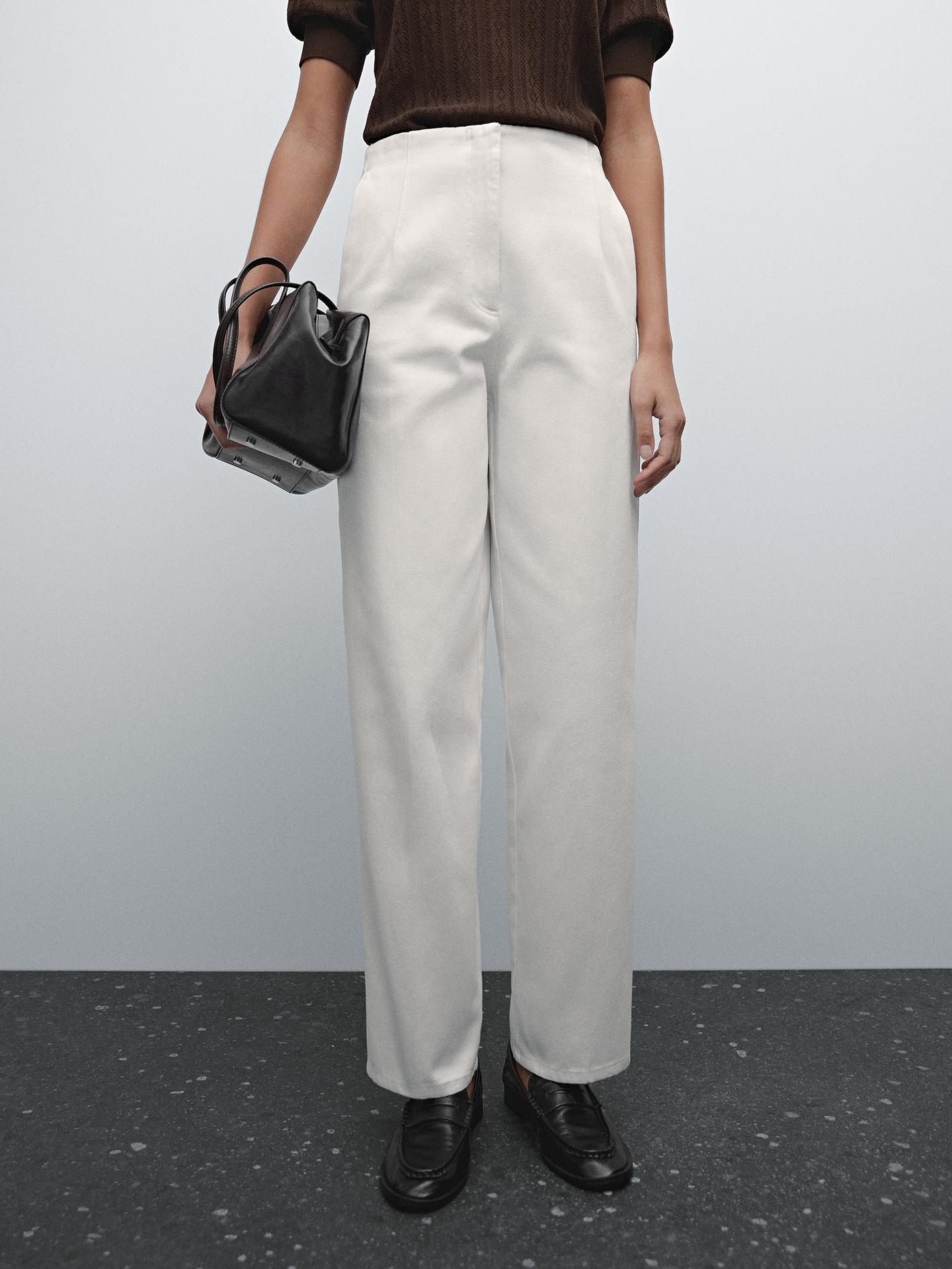 MASSIMO DUTTI PANTALON LARGE SANS TAILLE EN COTON