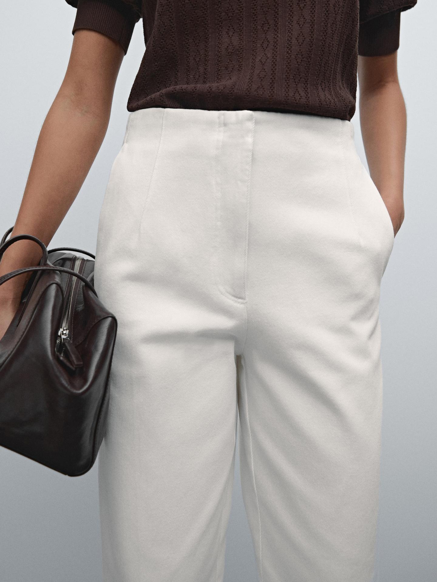 MASSIMO DUTTI PANTALON LARGE SANS TAILLE EN COTON