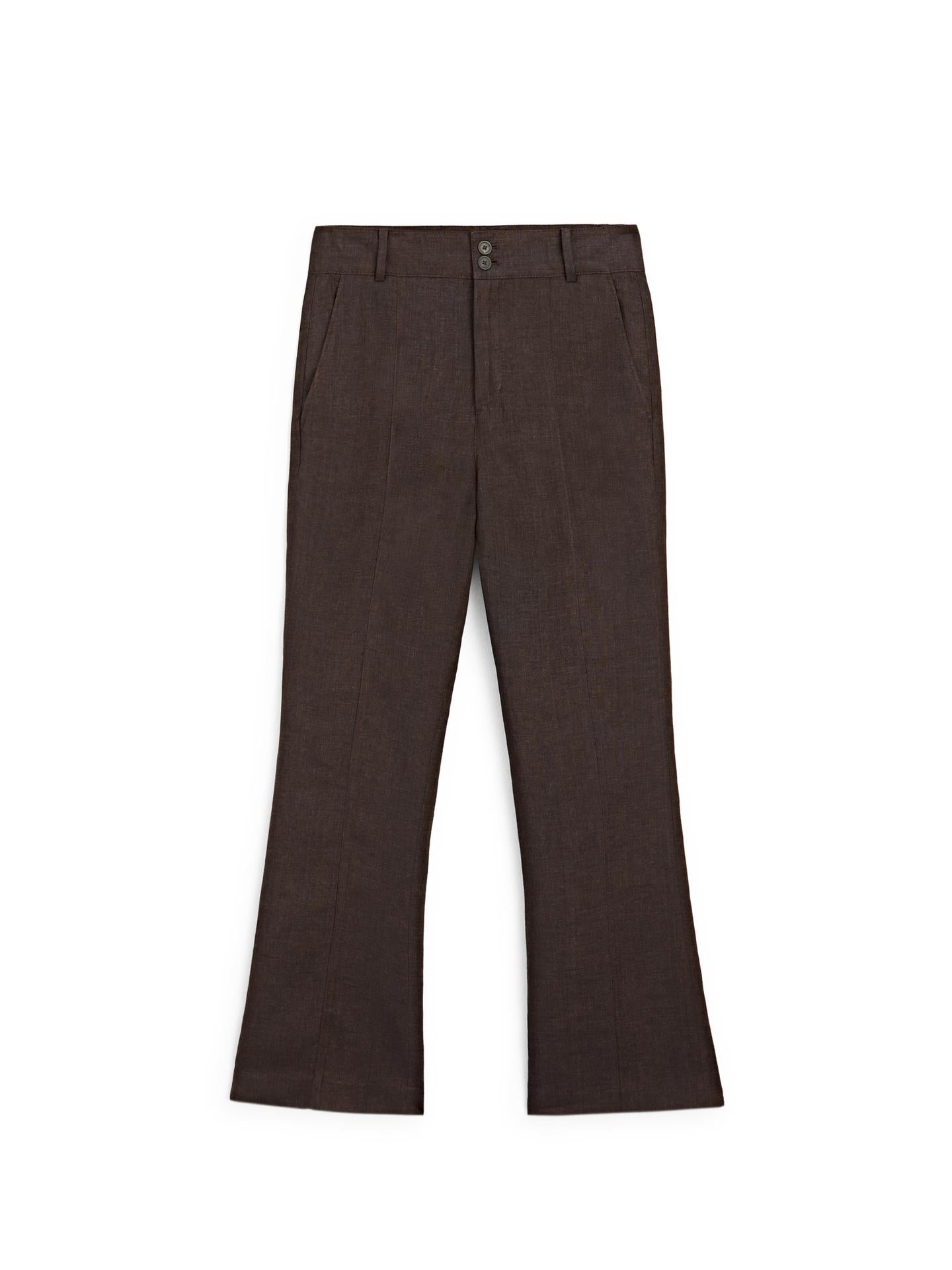 MASSIMO DUTTI PANTALON FLARE 100 % LIN