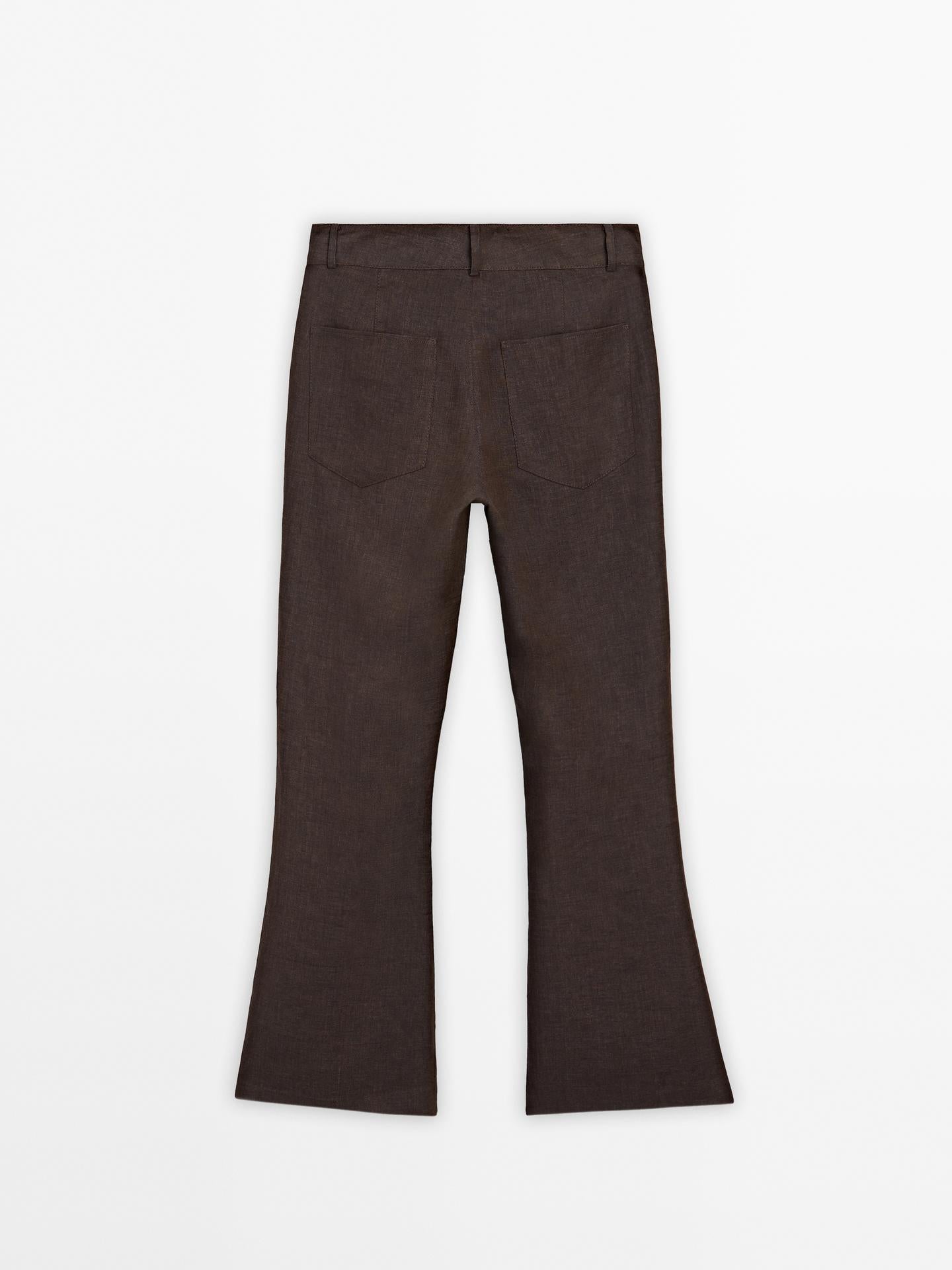 MASSIMO DUTTI PANTALON FLARE 100 % LIN