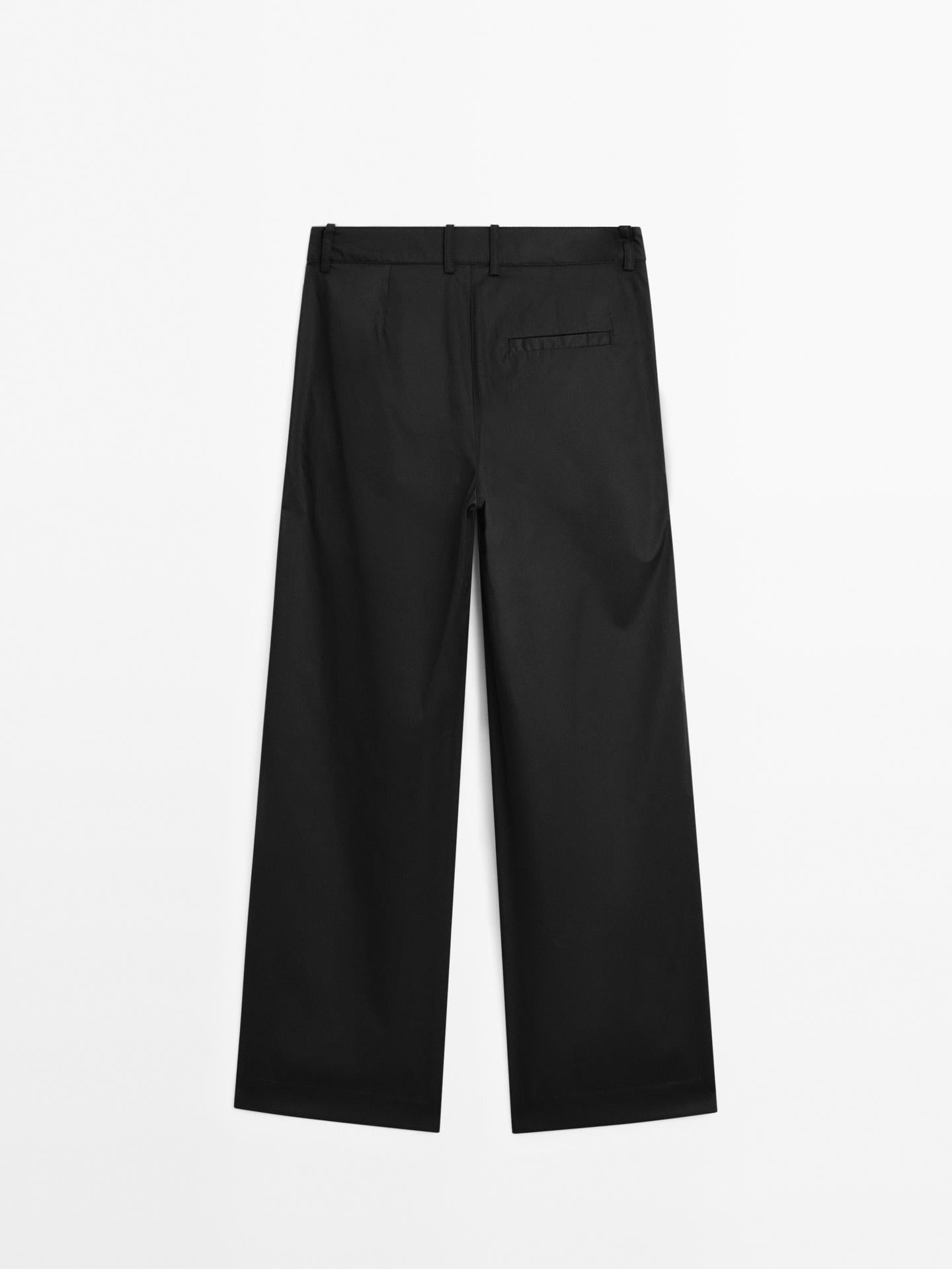 PANTALON DROIT d'accès mid-rise 100 % coton