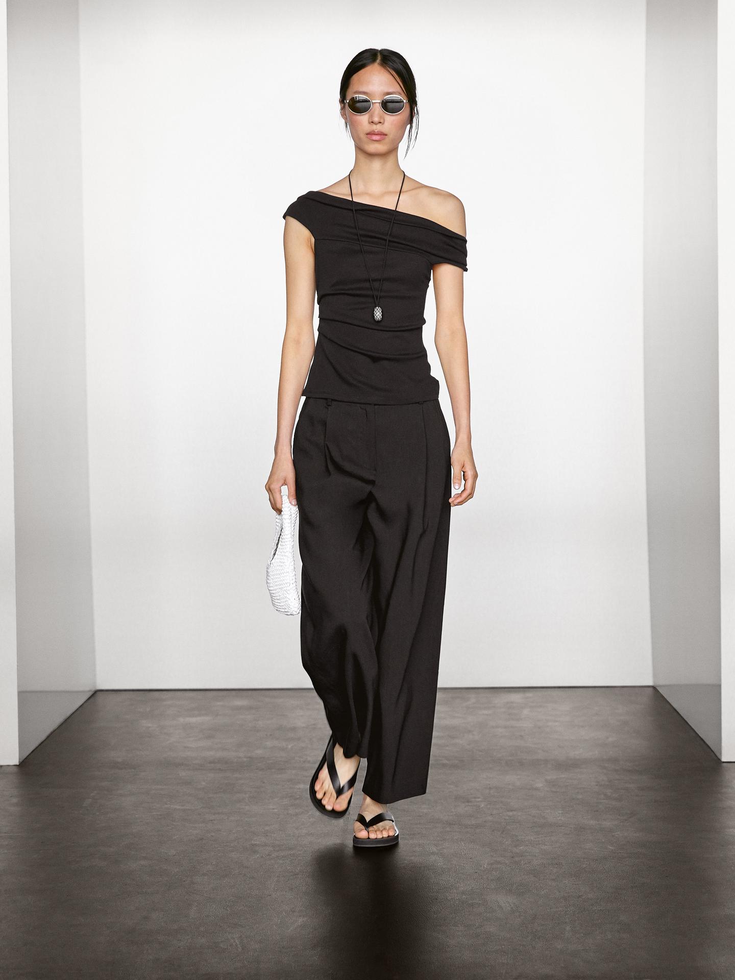 PANTALON DROIT d'accès mid-rise 100 % coton