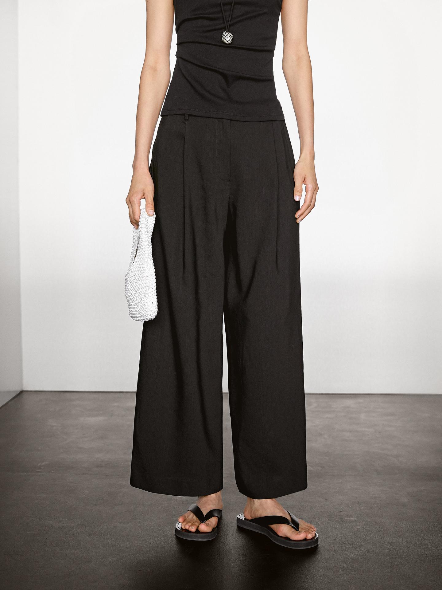 PANTALON DROIT d'accès mid-rise 100 % coton