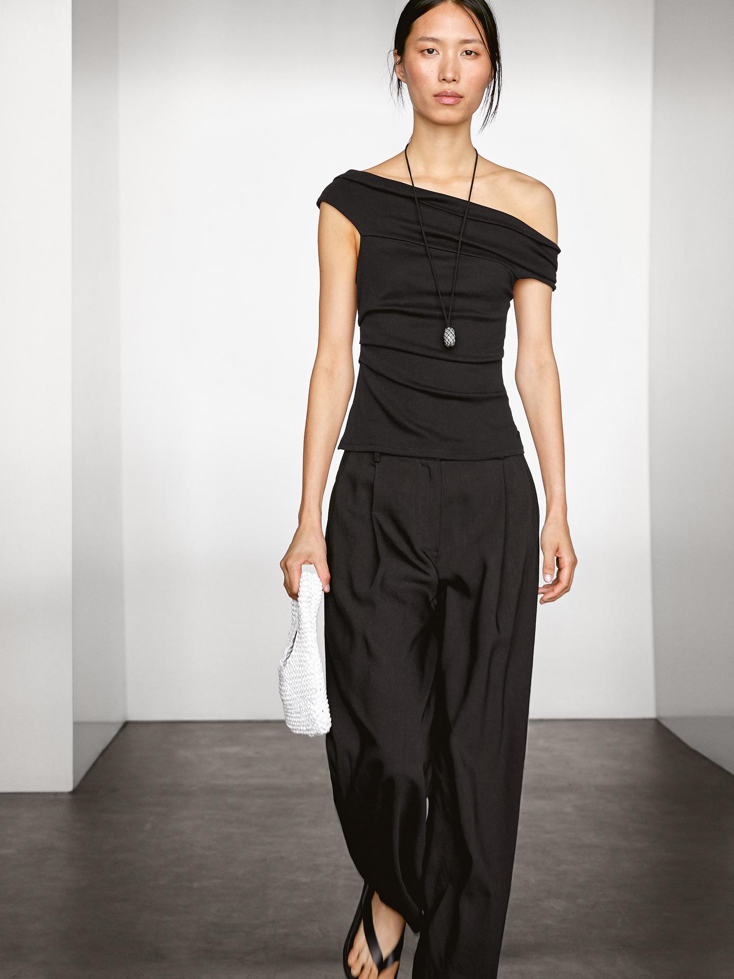 PANTALON DROIT d'accès mid-rise 100 % coton