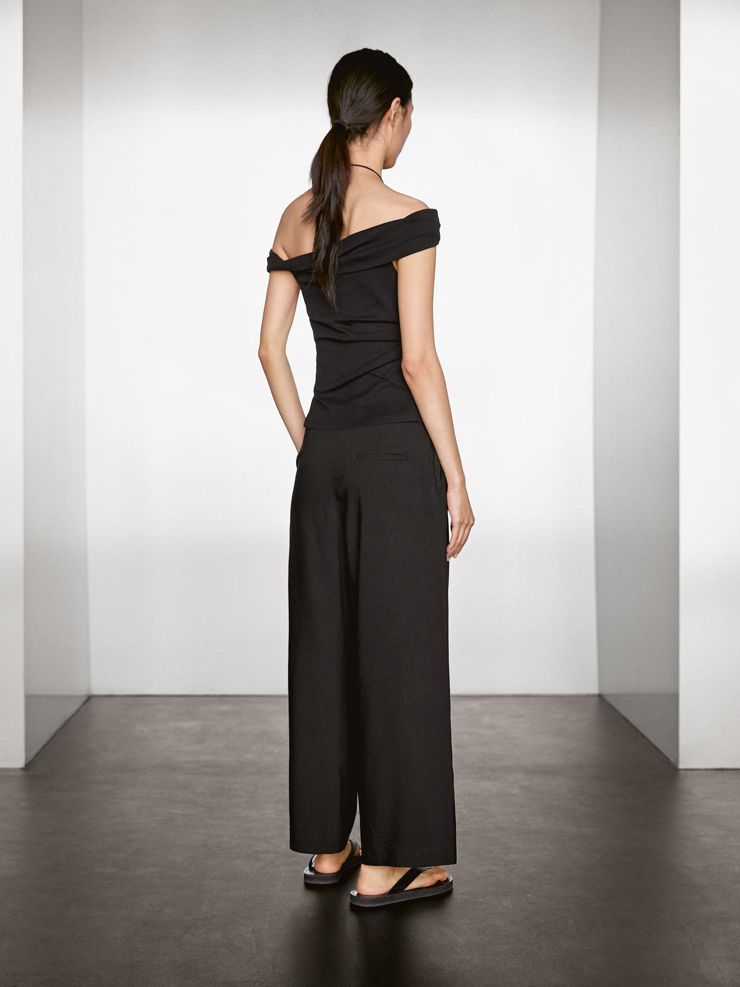 PANTALON DROIT d'accès mid-rise 100 % coton