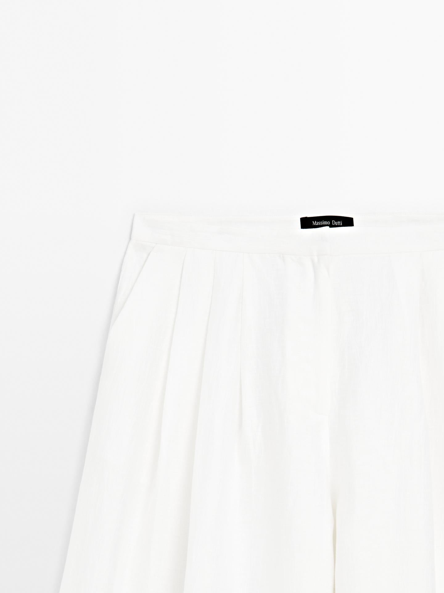 PANTALON LARGE VOLUME EN LIN MÉLANGÉ