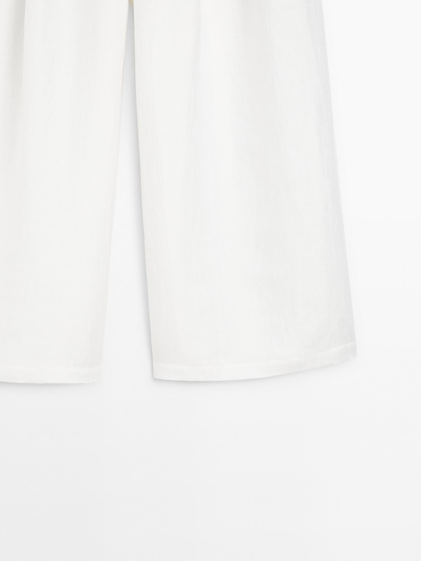 PANTALON LARGE VOLUME EN LIN MÉLANGÉ