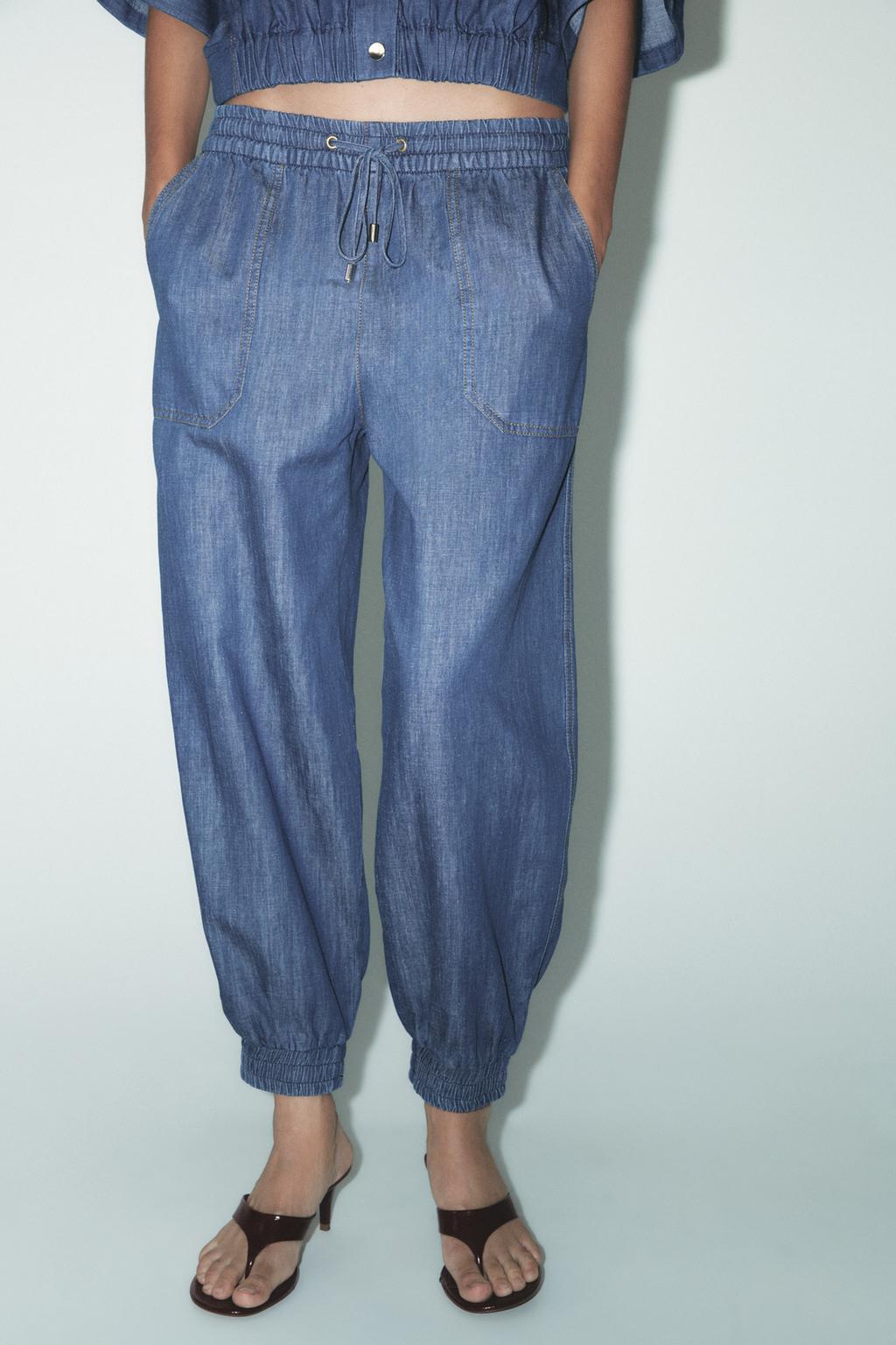 ENSEMBLE VESTE EN LIN À MANCHES COURTES | PANTALON DE JOGGING AVEC LIN