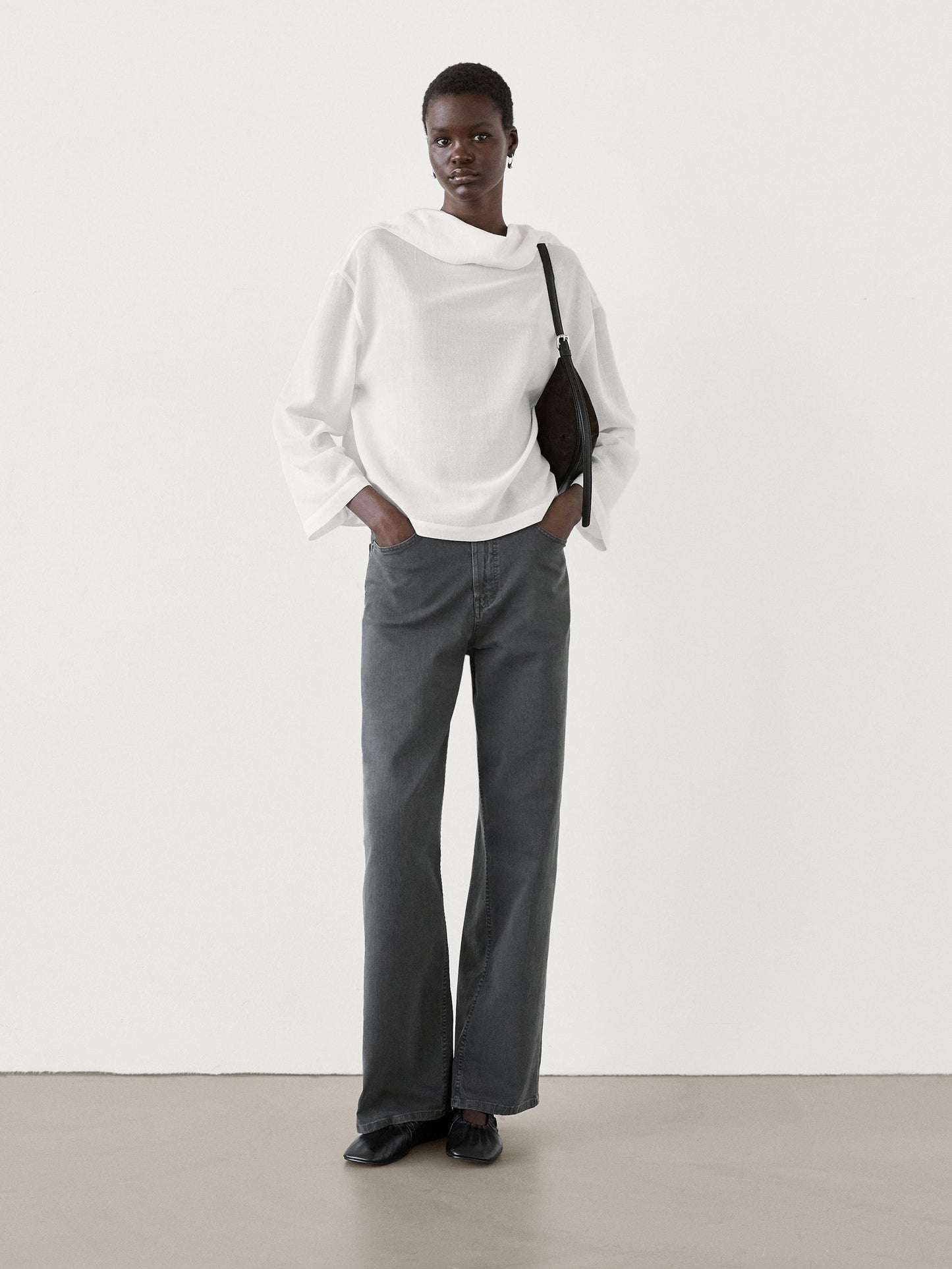 CHEMISE À COL EN LAINE
