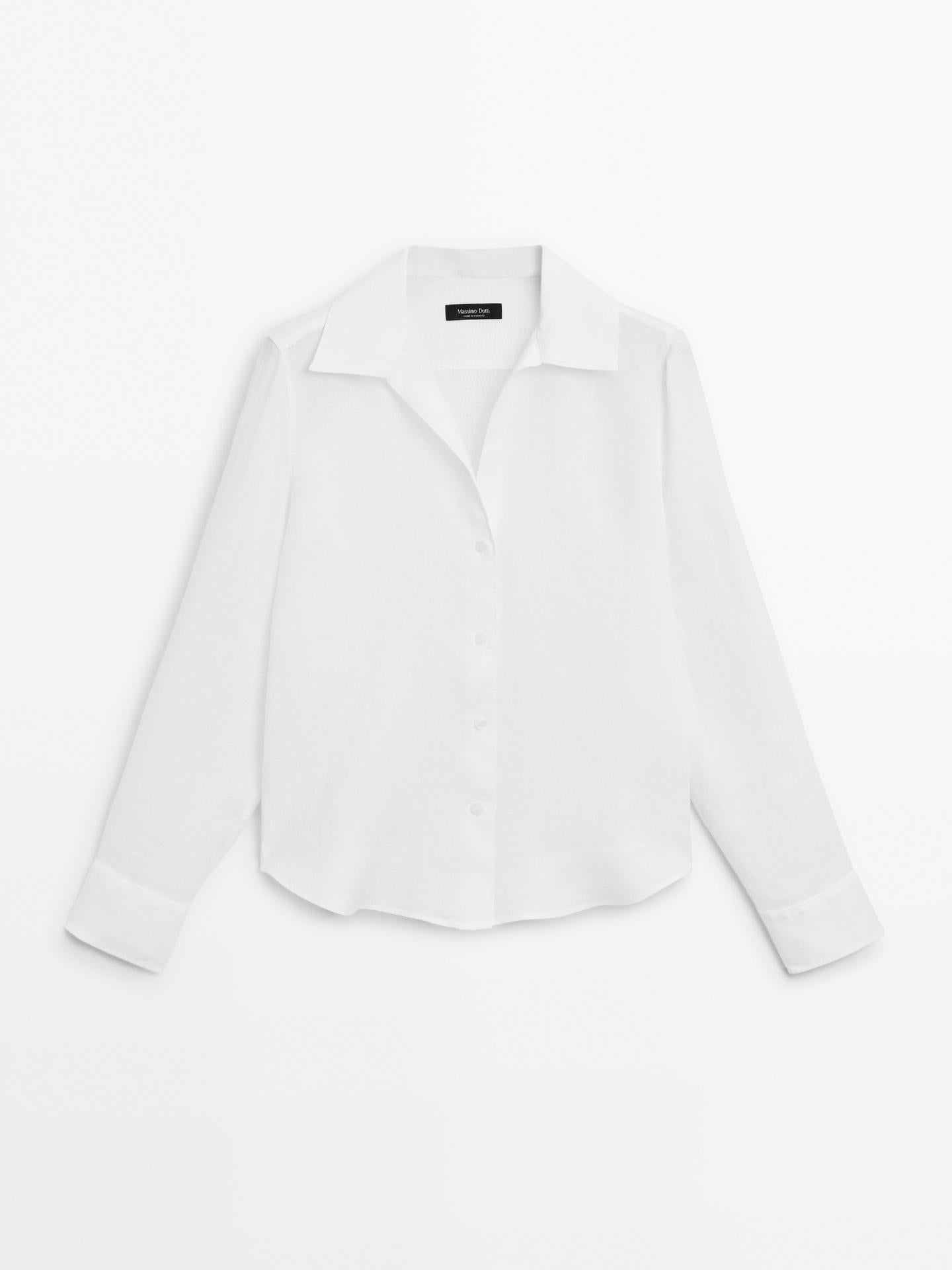 MASSIMO DUTTI CHEMISE COL OUVERT 100% LIN