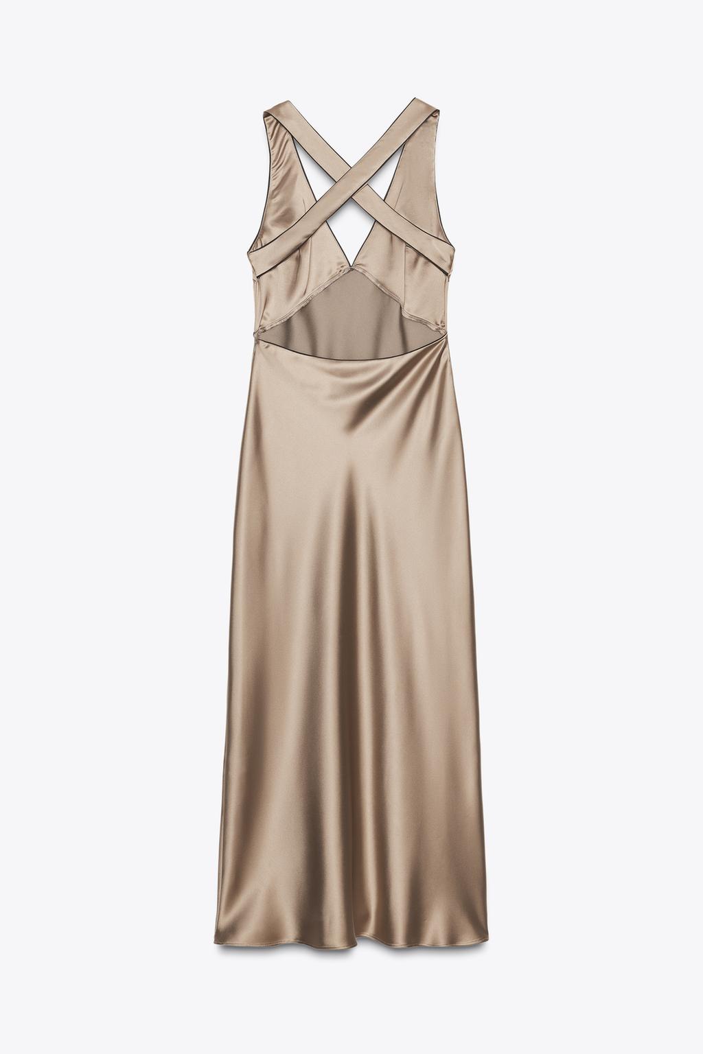 CONTRAST SATIN DRESS