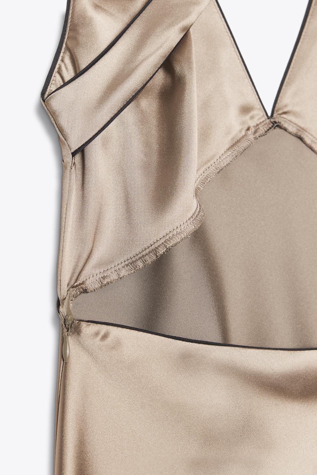 CONTRAST SATIN DRESS