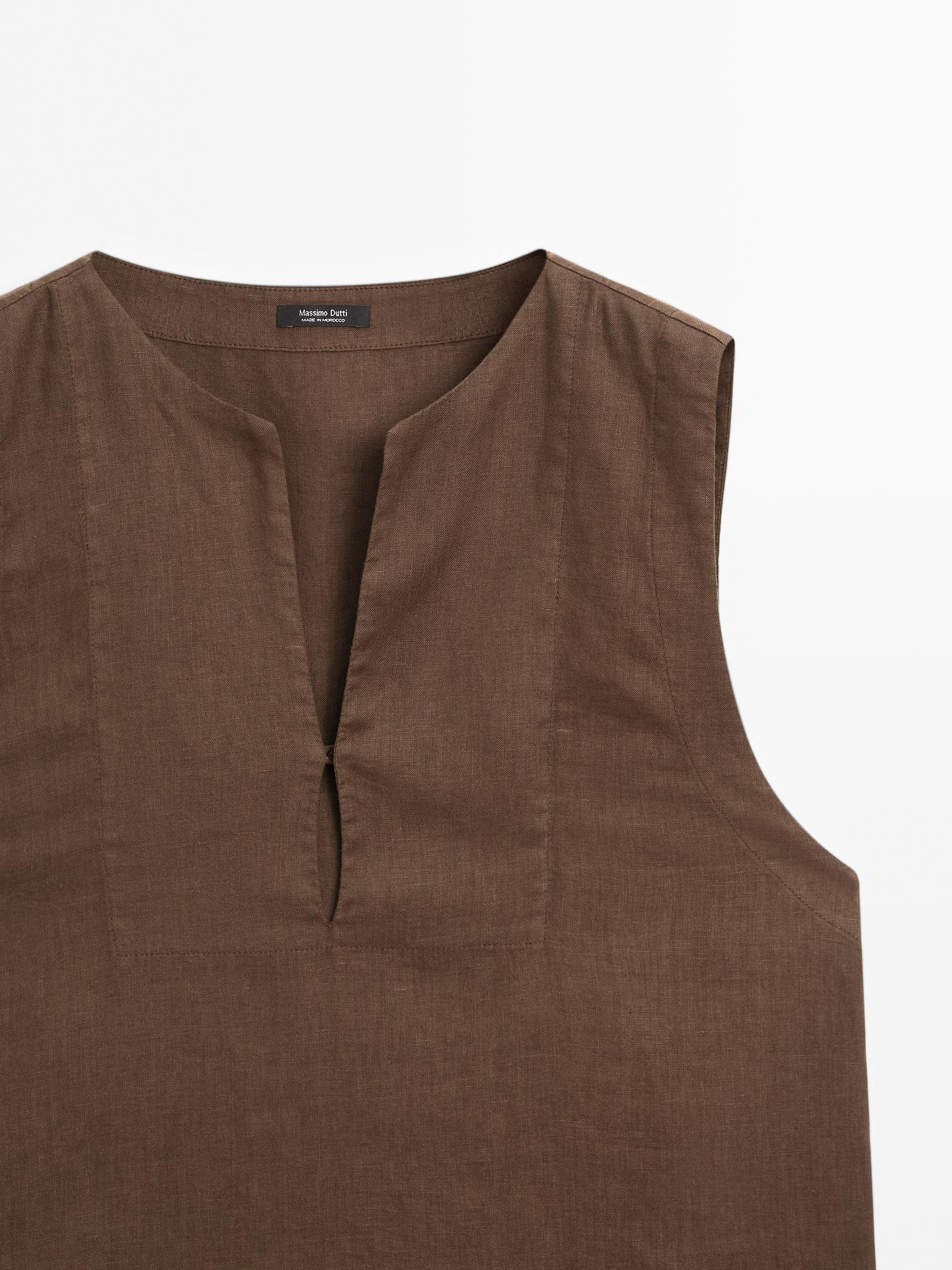 MASSIMO DUTTI BLOUSE 100 % LIN