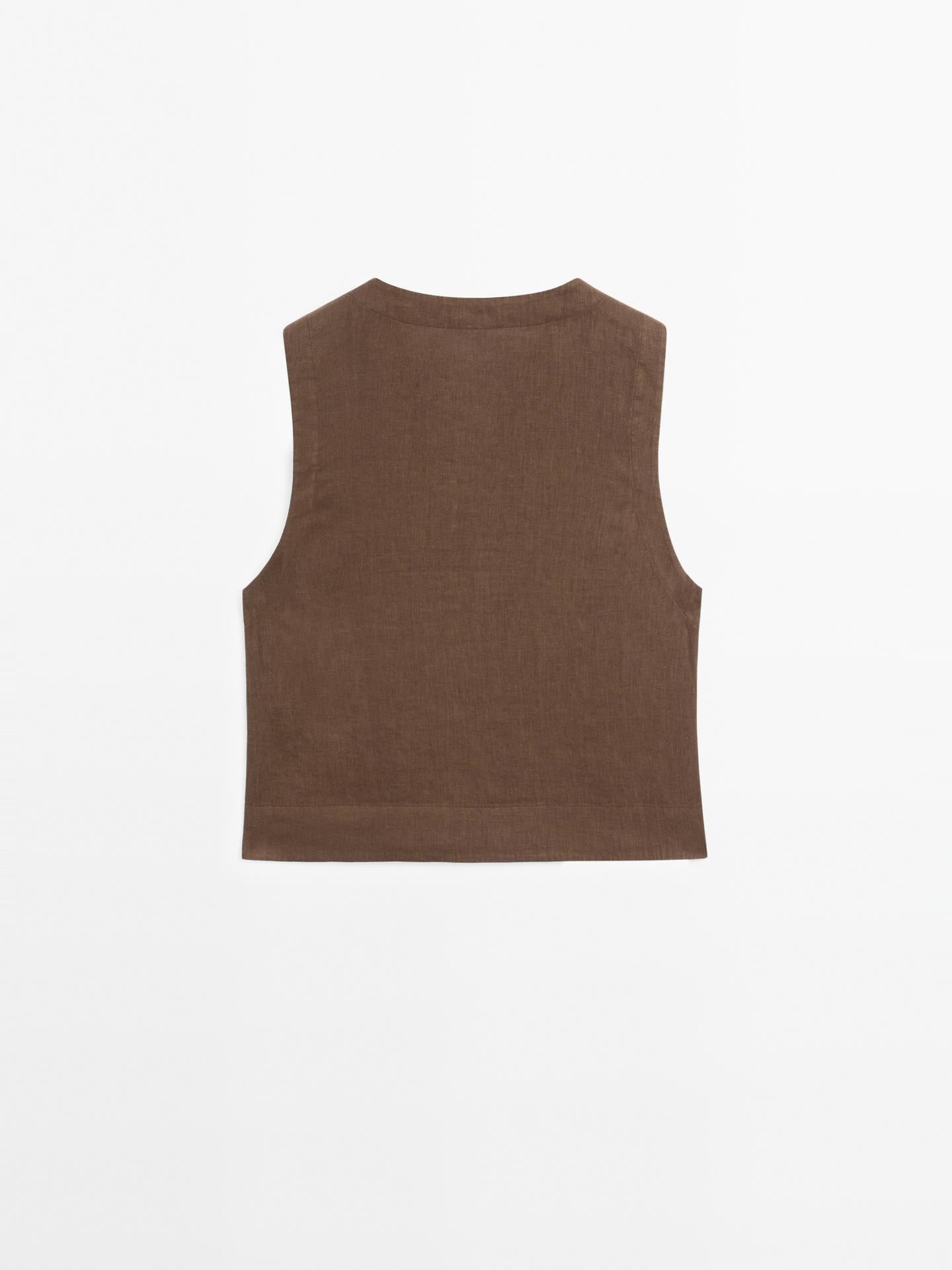 MASSIMO DUTTI BLOUSE 100 % LIN