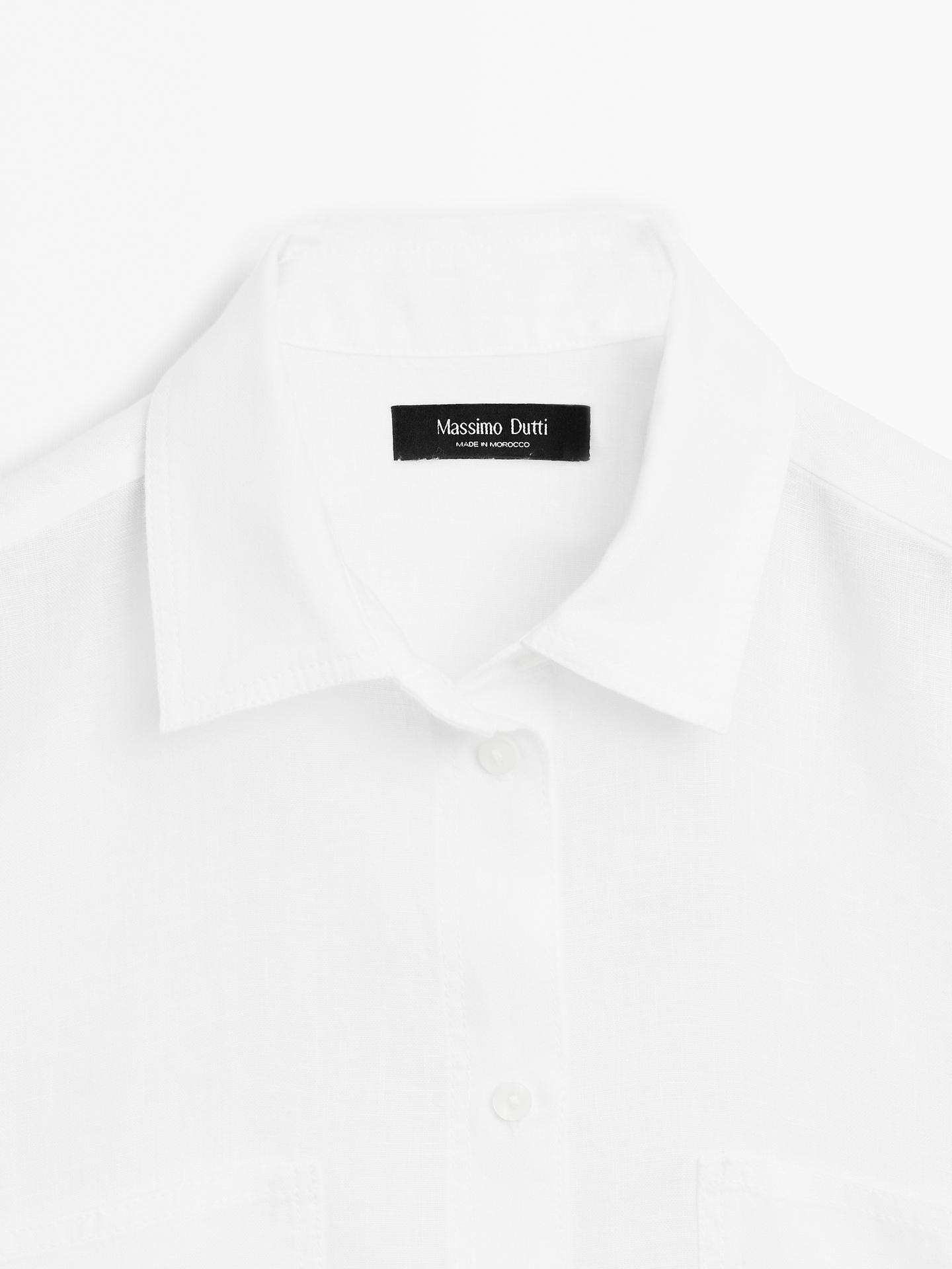 MASSIMO DUTTI CHEMISIER MANCHES COURTES 100 % LIN