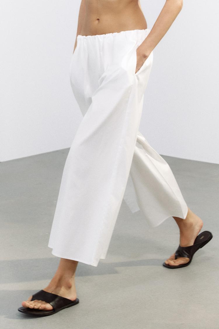 ENSEMBLE CHEMISE COURTE EN POPELINE | PANTALON STYLE JUPE-CULOTTE