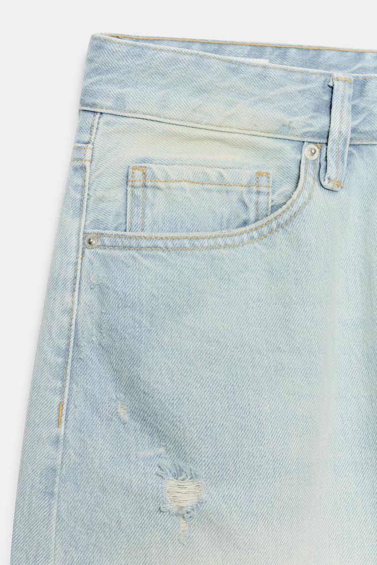 BERMUDA JORTS DENIM TRF DÉCHIRURES TAILLE MOYENNE