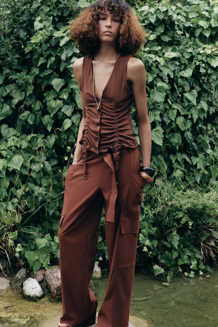 PANTALON CARGO DÉCONTRACTÉ AVEC CEINTURE