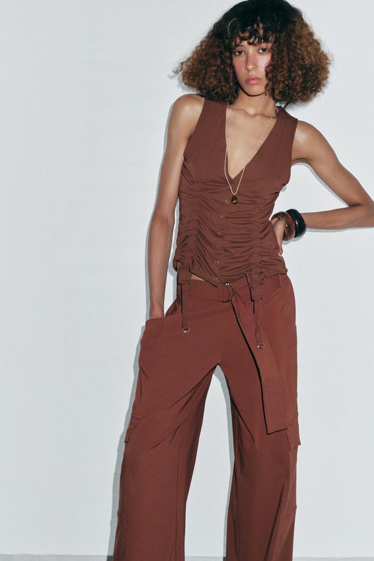 PANTALON CARGO DÉCONTRACTÉ AVEC CEINTURE