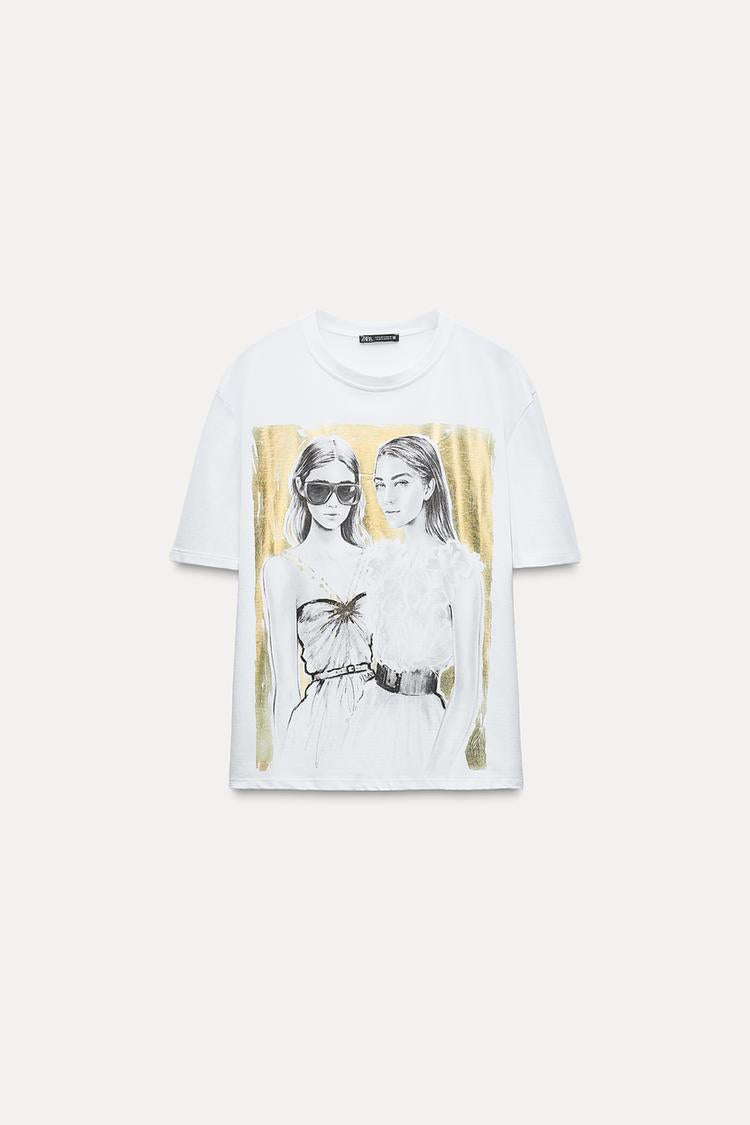 T-SHIRT MÉTALLISÉ DORÉ