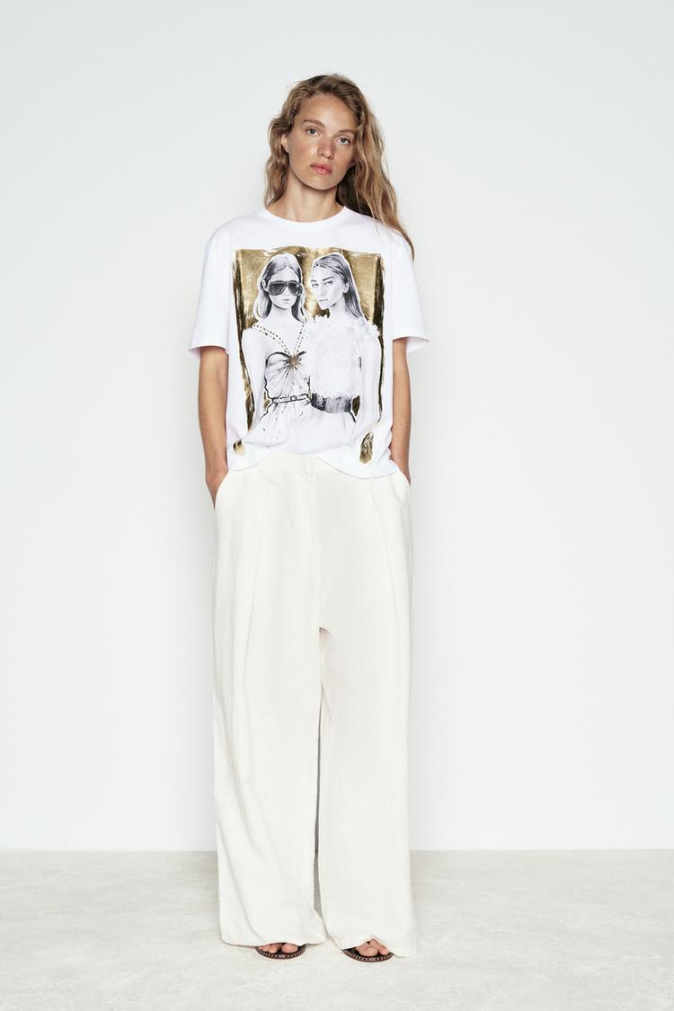 T-SHIRT MÉTALLISÉ DORÉ