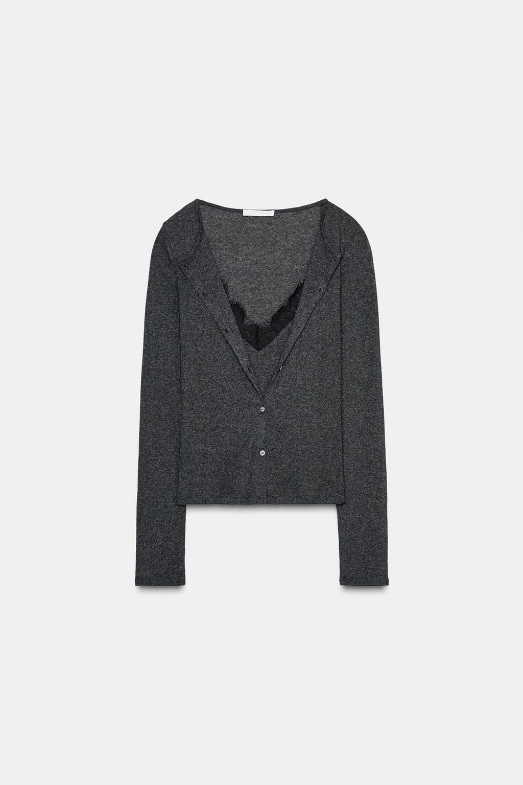 VESTE TOP COMBINÉE DENTELLE