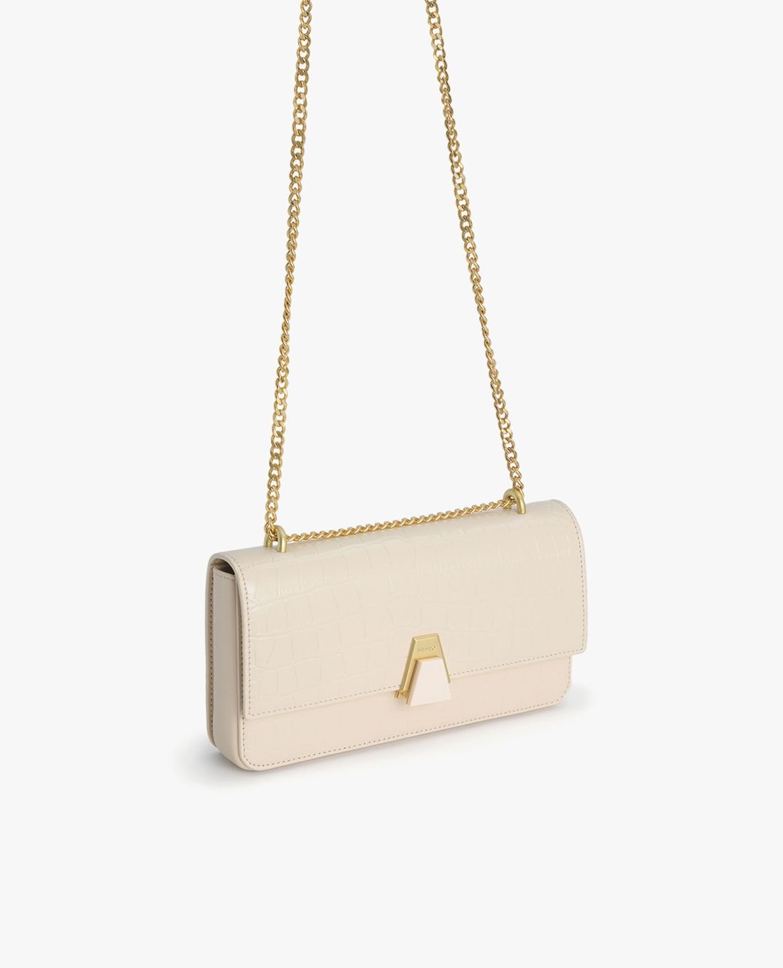 PEDRO Sac Croco Avec Chaîne Convertible - Écru