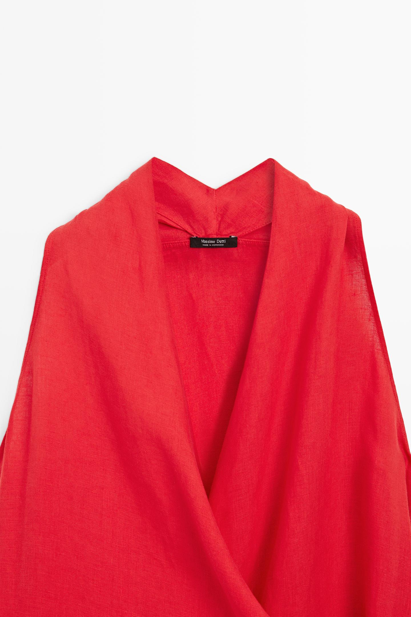 ROBE COURTE CACHE-CŒUR 100 % LIN