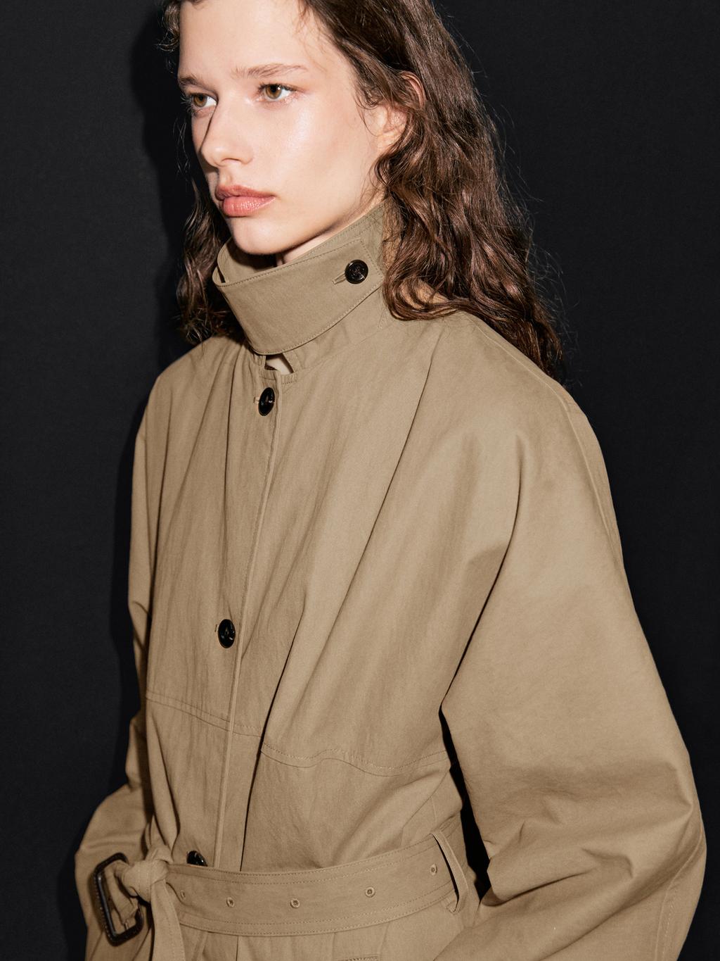 TRENCH EN COTON MÉLANGÉ
