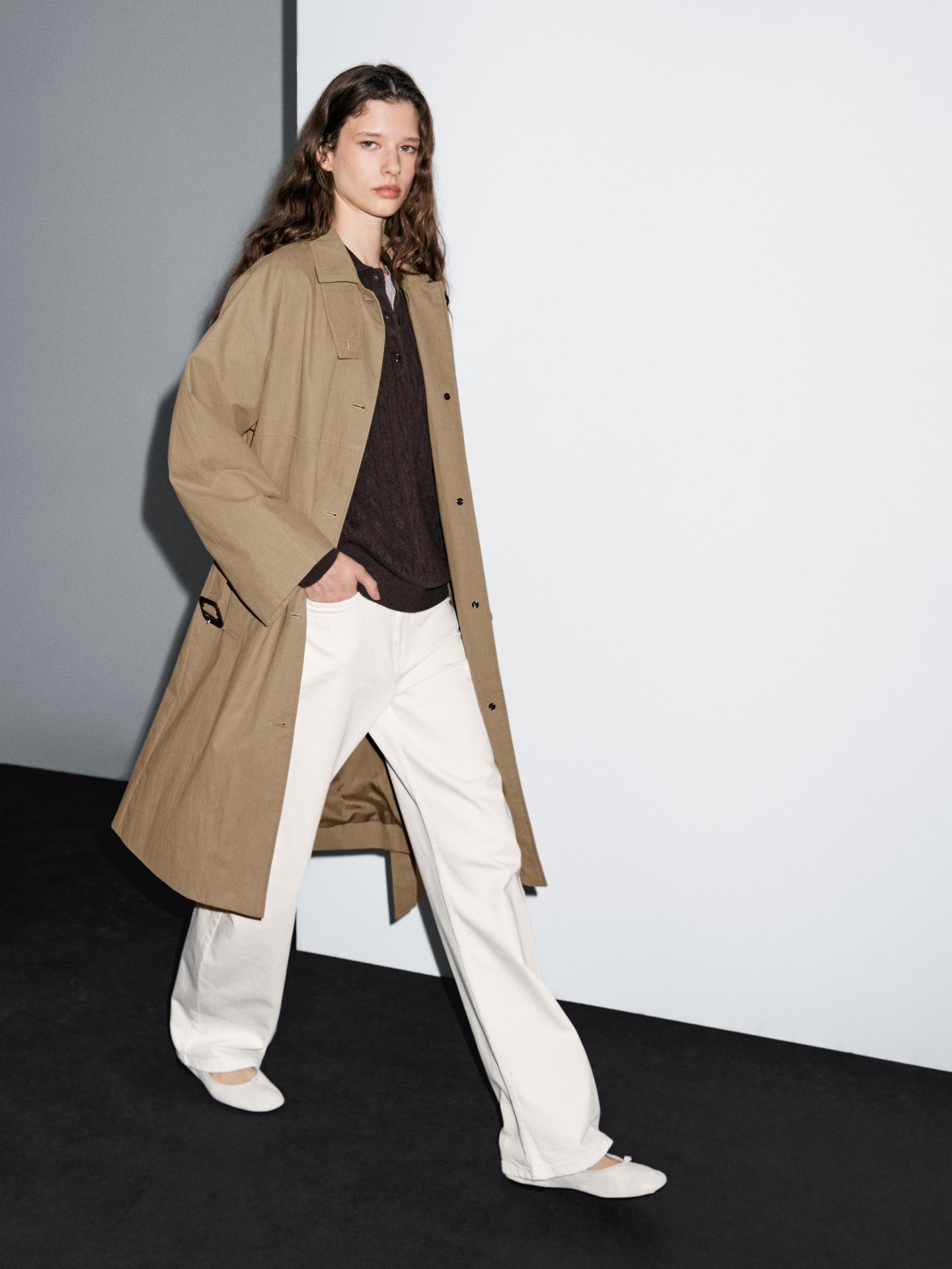 TRENCH EN COTON MÉLANGÉ