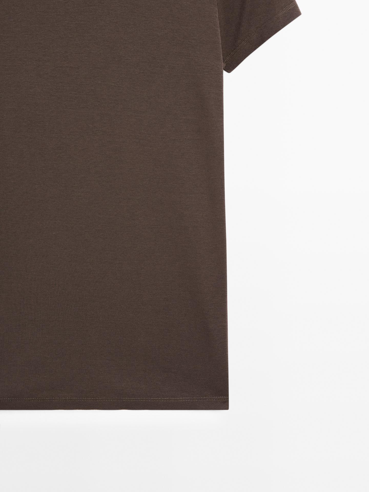 MASSIMO DUTTI SHORT SLEEVE T-SHIRT WITH PIPING DETAIL